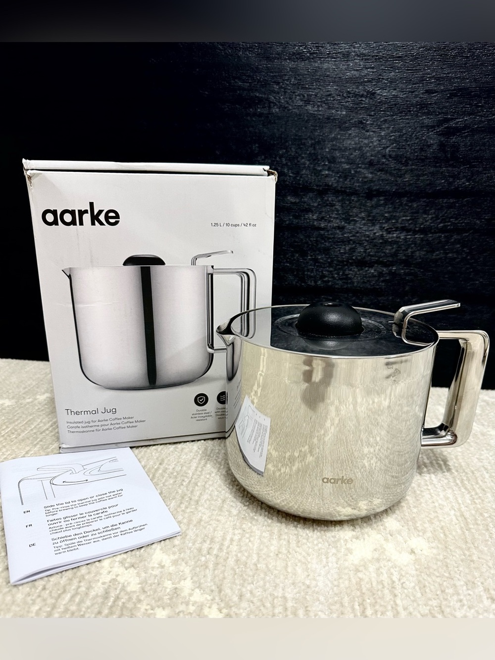 Williams Sonoma Aarke Thermal Jug Coffee Maker Carafe, 10 Cup, light use